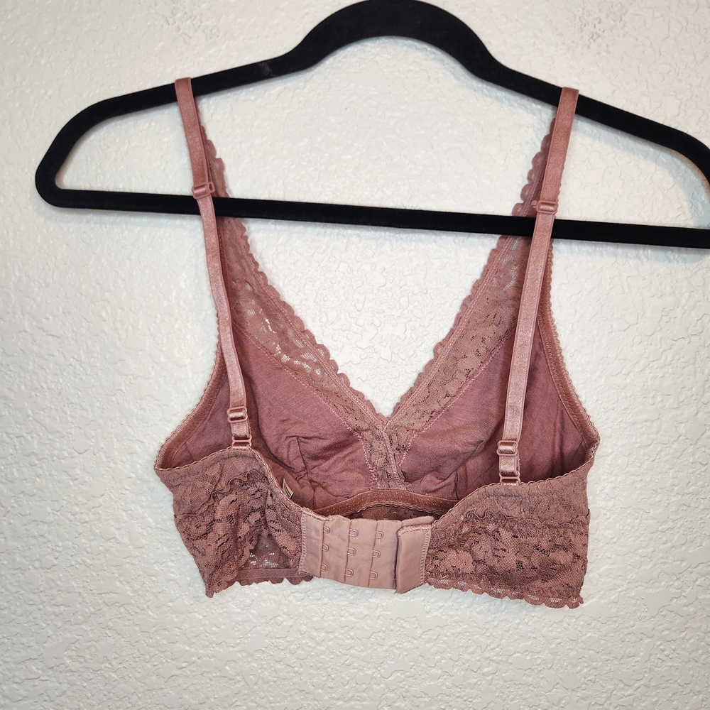Felina Wireless Lace Bralette, Mauve Pink Size S - Picture 14 of 16